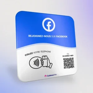 Plaque NFC Facebook + QR Code Tunisie – Gagnez plus de likes et followers