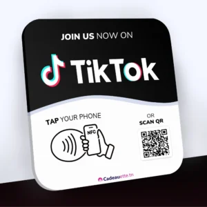 Plaque NFC + QR Code TikTok Tunisie