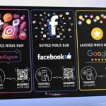Plaque QR NFC Tunisie 3 en 1 Instagram Facebook Google Avis 15x20 cm