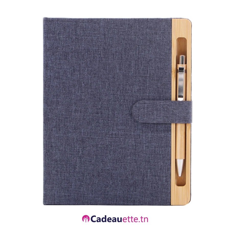 bloc-notes-ecologique-personnalise-bambou-rpet-bleu-tunisie